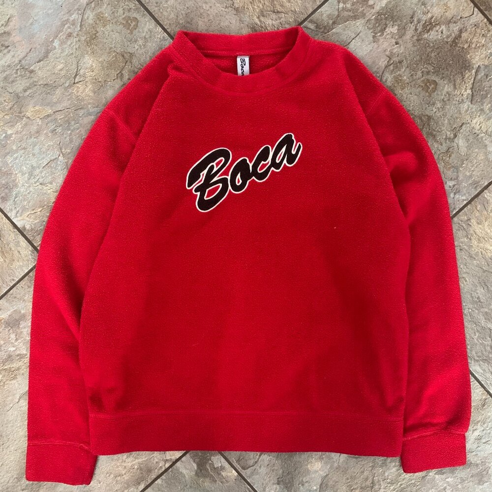 Boca Men's Fleece Sweater Large Red